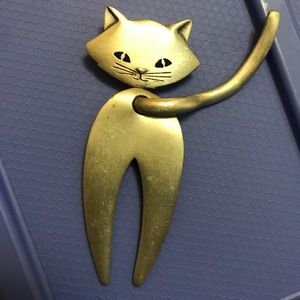 Vintage Articulated JJ Cat Brooch Pin